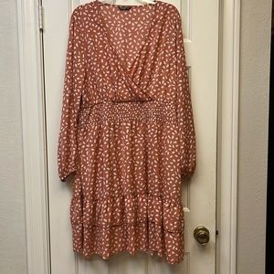 SHEIN Pink/Rust Patterned Dress 2XL NWOT